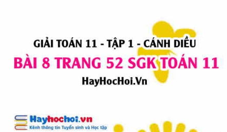 Giải bài 8 trang 52 Toán 11 tập 1 SGK Cánh Diều